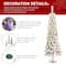 Glitzhome® 4.5ft Pre-Lit Flocked Artificial Christmas Tree, Warm White Lights